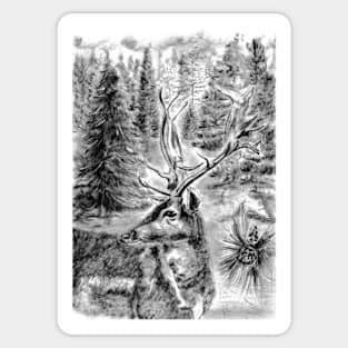 Reindeer portrait Sticker